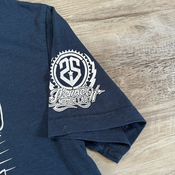 SouthPole premium navy blue rap goth style biker t shirt fits like a men’s XL - Picture 5 of 6